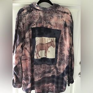 Boho long sleeve weathered shirt 2XLT